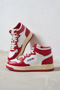 Autry 7116 Sneakers Medalist Mid Pelle Rosso/Bianco