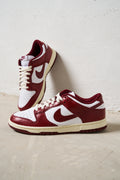 Nike 7808 Sneakers Dunk Low Prm Vintage Rosso in Pelle Bianco Rosso
