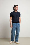 Reworked 3441 Short-sleeve jersey polo derby in blue