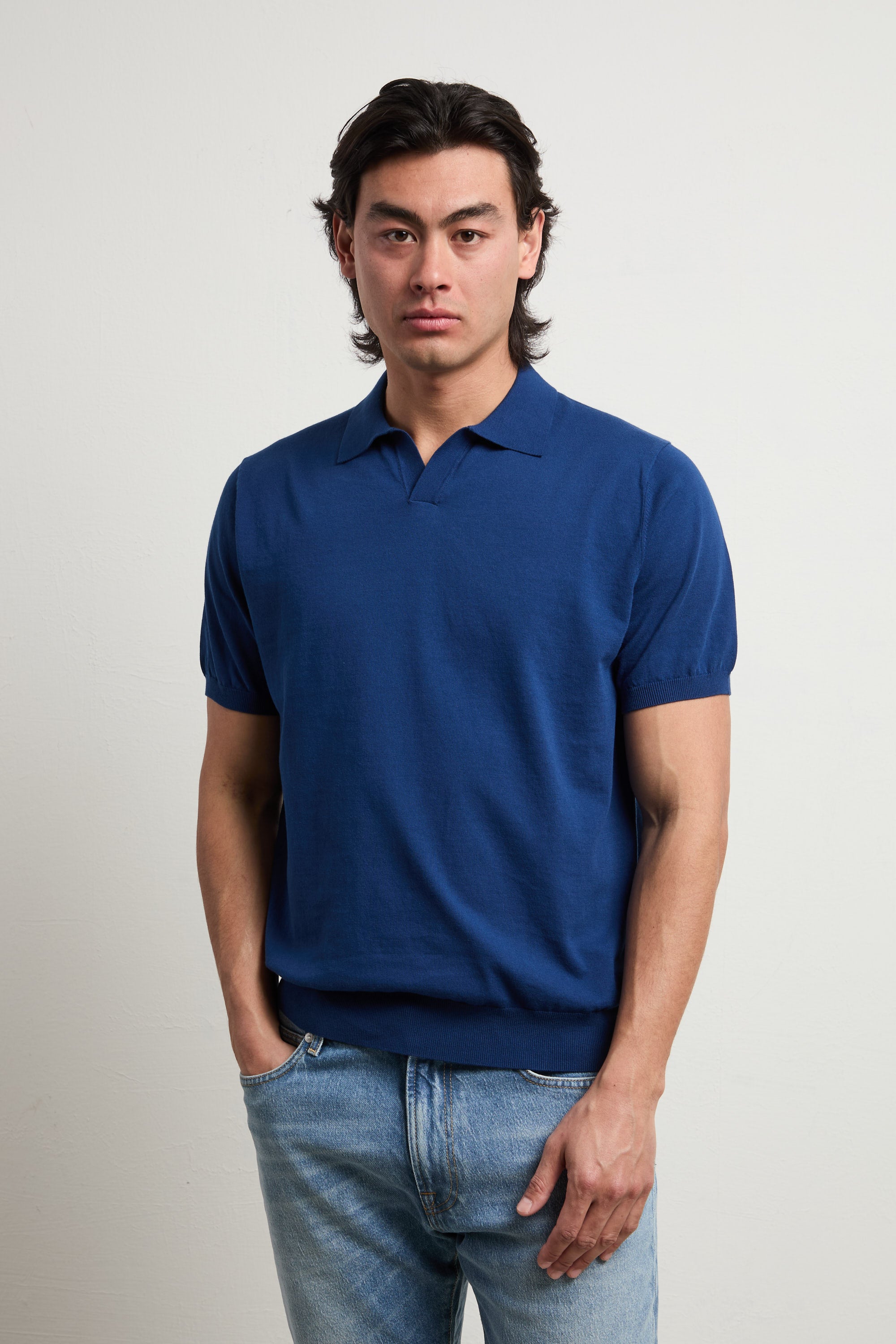 Reworked 3443 Jersey short-sleeve polo shirt royal Reworked man