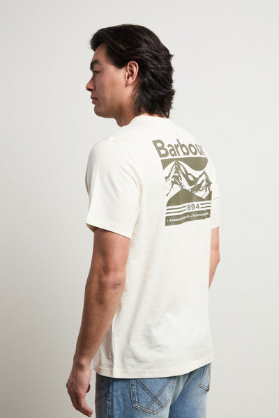 Barbour 3089 T-shirt panna con stampa