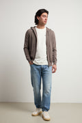 Reworked 3473 Felpa in maglina con cappuccio tortora