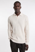 Kangra 4336 Ribbed ivory jersey polo derby