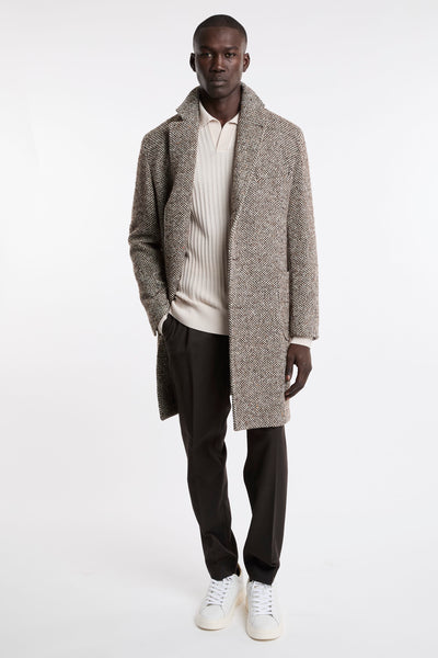 OutFit 4422 Brown and cream twill coat