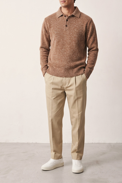 Daniele Fiesoli 4195 Peat Vrillé Polo Sweater
