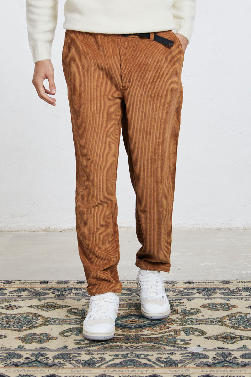 reworked pantalone in velluto a coste misto poliestere colore cammello 7905