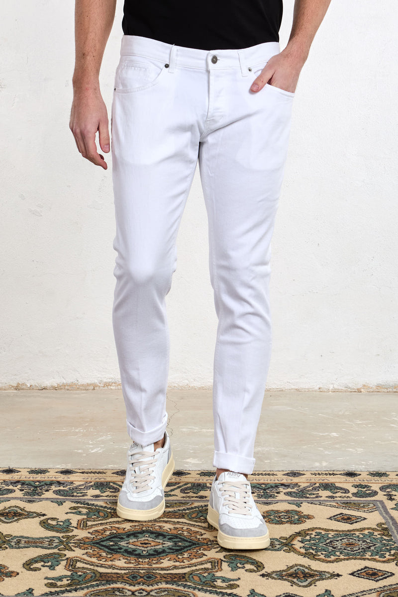 dondup jeans george skinny fit misto cotone colore bianco 8140