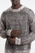 Arovescio 4036 Maglione mouliné caffè reversibile