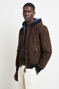 The Jackie Leathers 2677 Giubbotto Jonathan marrone camoscio con cappuccio