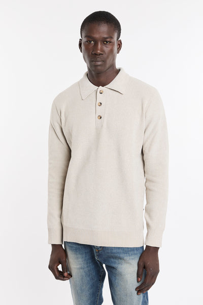 Hamaki-Ho 4297 Maglione polo in ciniglia stucco