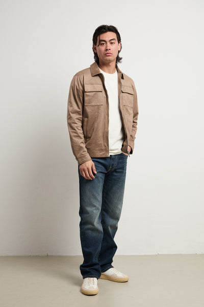 Hamaki-Ho 3182 Sand alcantara field jacket