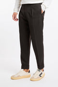 OutFit 4440 Dark brown winter viscose trousers