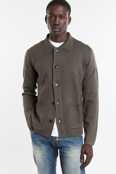 Hamaki-Ho 4300 Cardigan rasato militare con colletto