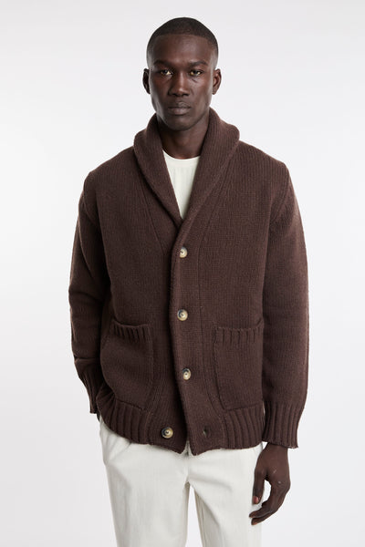 Kangra 4329 Shawl Collar Cardigan Dark Brown