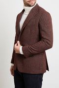 Reveres 2383 Giacca mouliné bordeaux/marrone