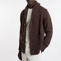 Kangra 4329 Shawl Collar Cardigan Dark Brown