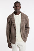 OutFit 4423 Blazer in maglia a coste traforate fango