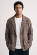 OutFit 4423 Blazer in maglia a coste traforate fango