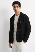 Atom 4020 Black Open-Knit Blazer