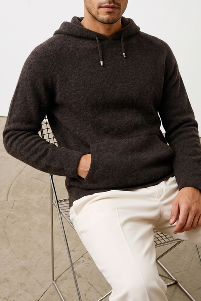 Daniele Fiesoli 4186 Maglione con cappuccio caffè