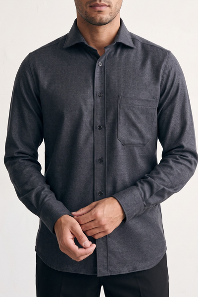 Cruna 4176 Camicia in lana antracite