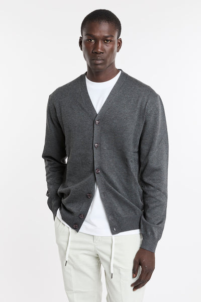 Hamaki-Ho 4306  Cardigan in maglia rasata grigio