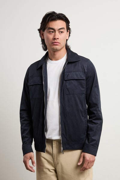 Hamaki-Ho 3181 blue Alcantara field jacket