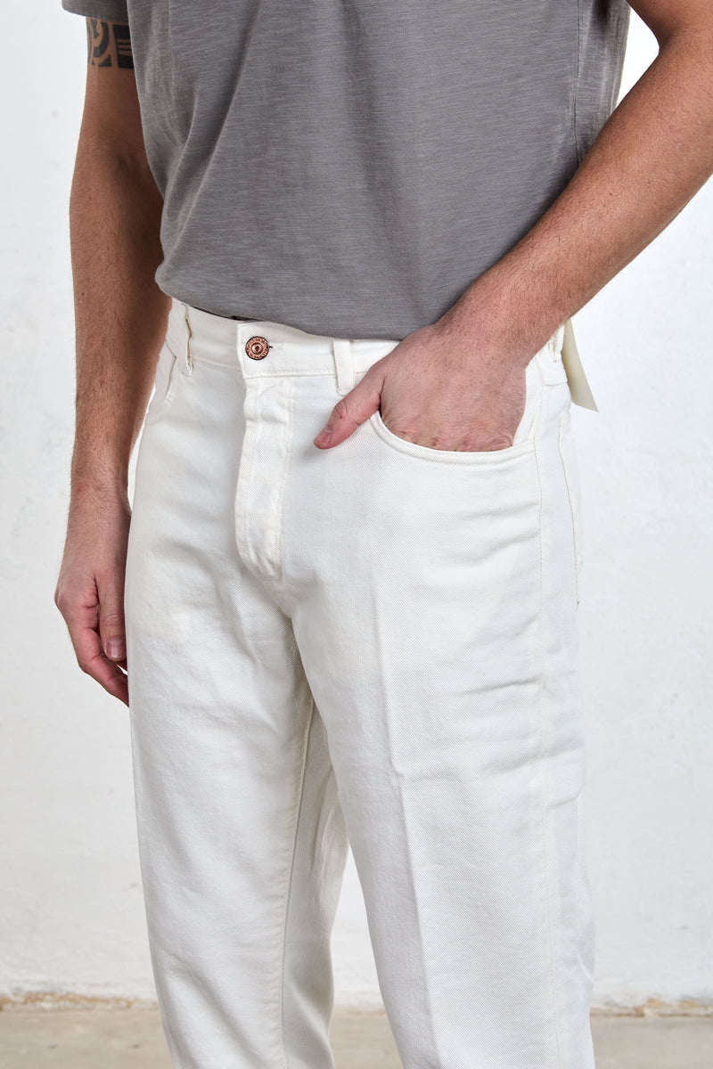officina 36 jeans bering regular fit misto cotone colore bianco 8204