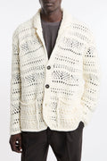 Atomo 4021 Blazer in maglia traforato avorio