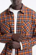 Officina 36 - 4402 Orange tartan flannel shirt