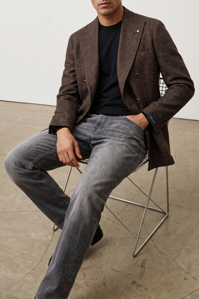 Tagliatore 4580 Brown Tweed Double-breasted Jacket