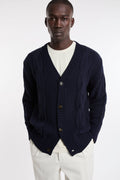 OutFit 4428 Cardigan a trecce blu