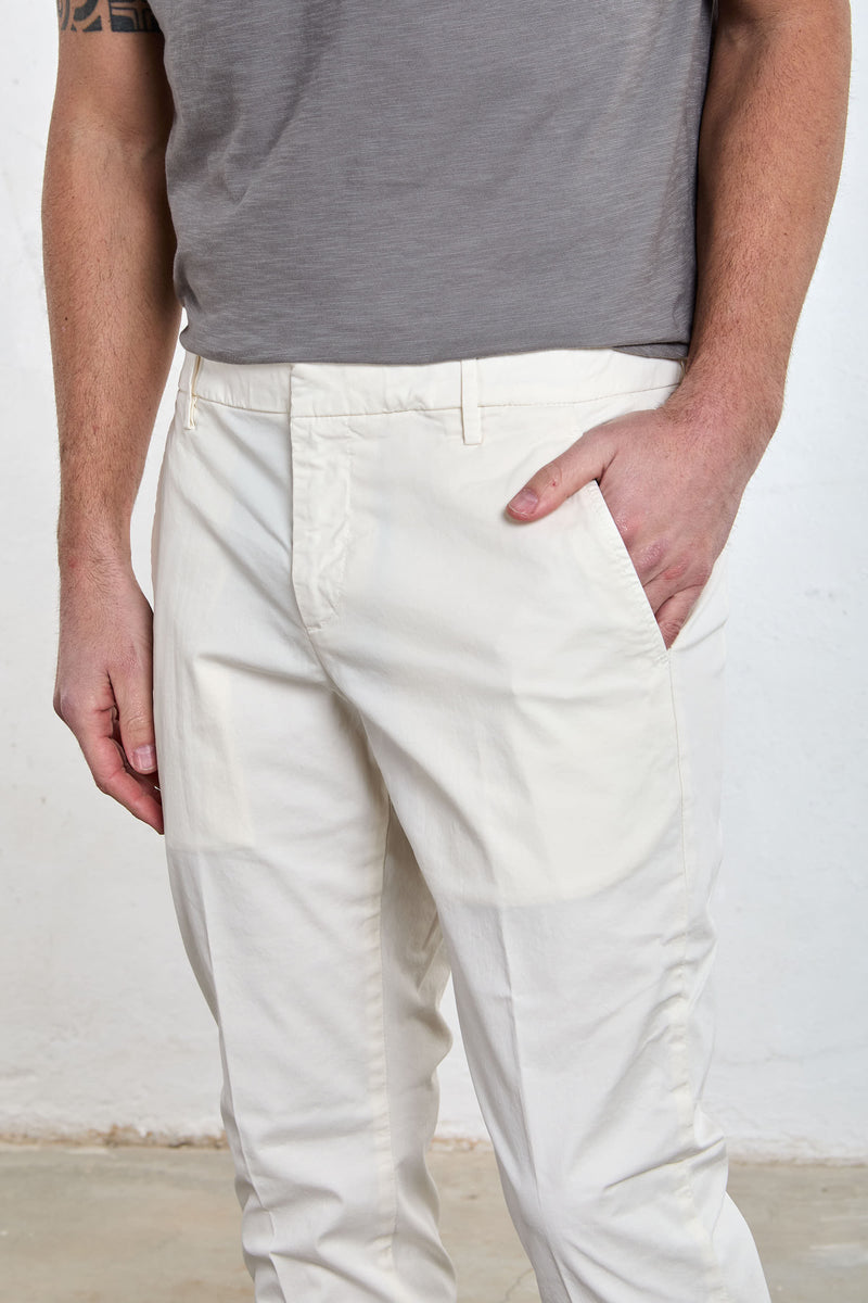 dondup pantalone gaubert misto cotone colore panna 8148