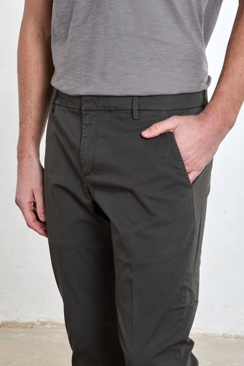 dondup pantalone gaubert misto cotone colore grigio 8152