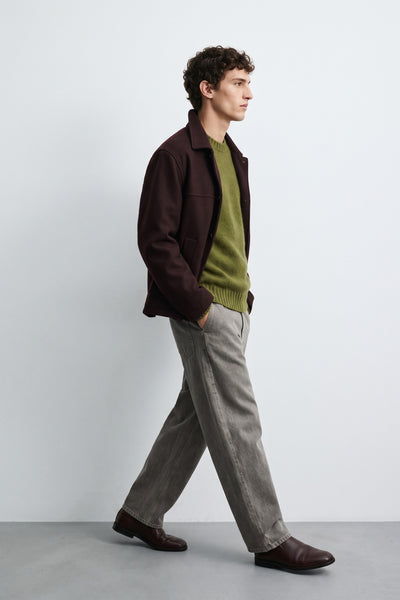Roy Roger's 4527 Soft Crew Neck Jumper Army Green