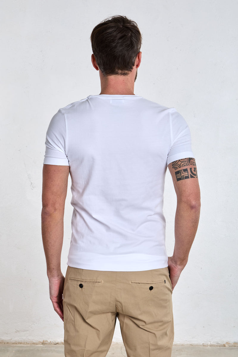 dondup t shirt girocollo misto cotone colore bianco 8168