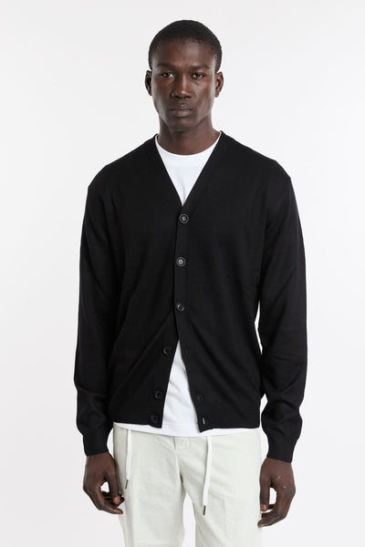 Hamaki-Ho 4308 Cardigan in maglia rasata nero