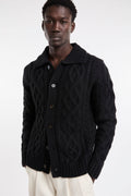 Alley Docks 4013 Cardigan a trecce con colletto nero