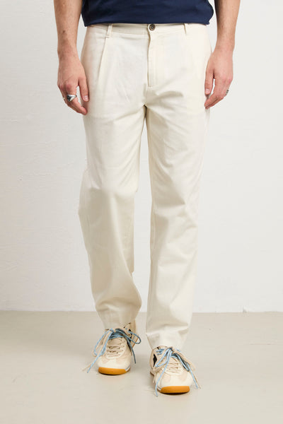 Reworked 3406 Pantalone canvas panna