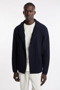 OutFit 4425 Blazer in maglia a coste traforate blu