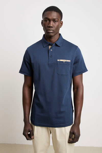 Barbour 3086 Polo manica corta blu
