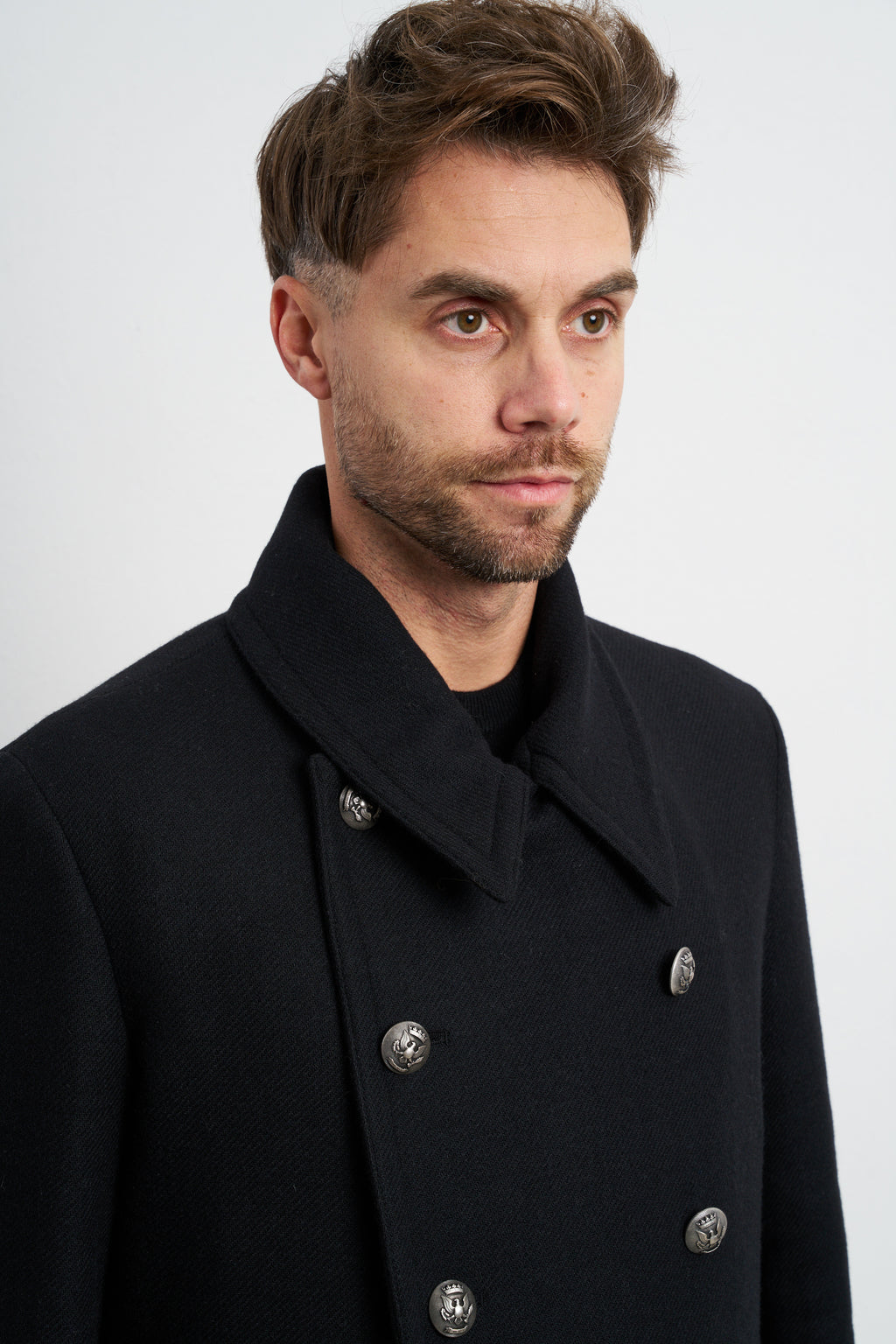 Reworked 2494 Cappotto nero doppiopetto