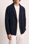 OutFit 4425 Blazer in maglia a coste traforate blu