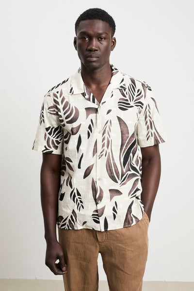 Reworked 3427 Camicia manica corta stampata e ricamata