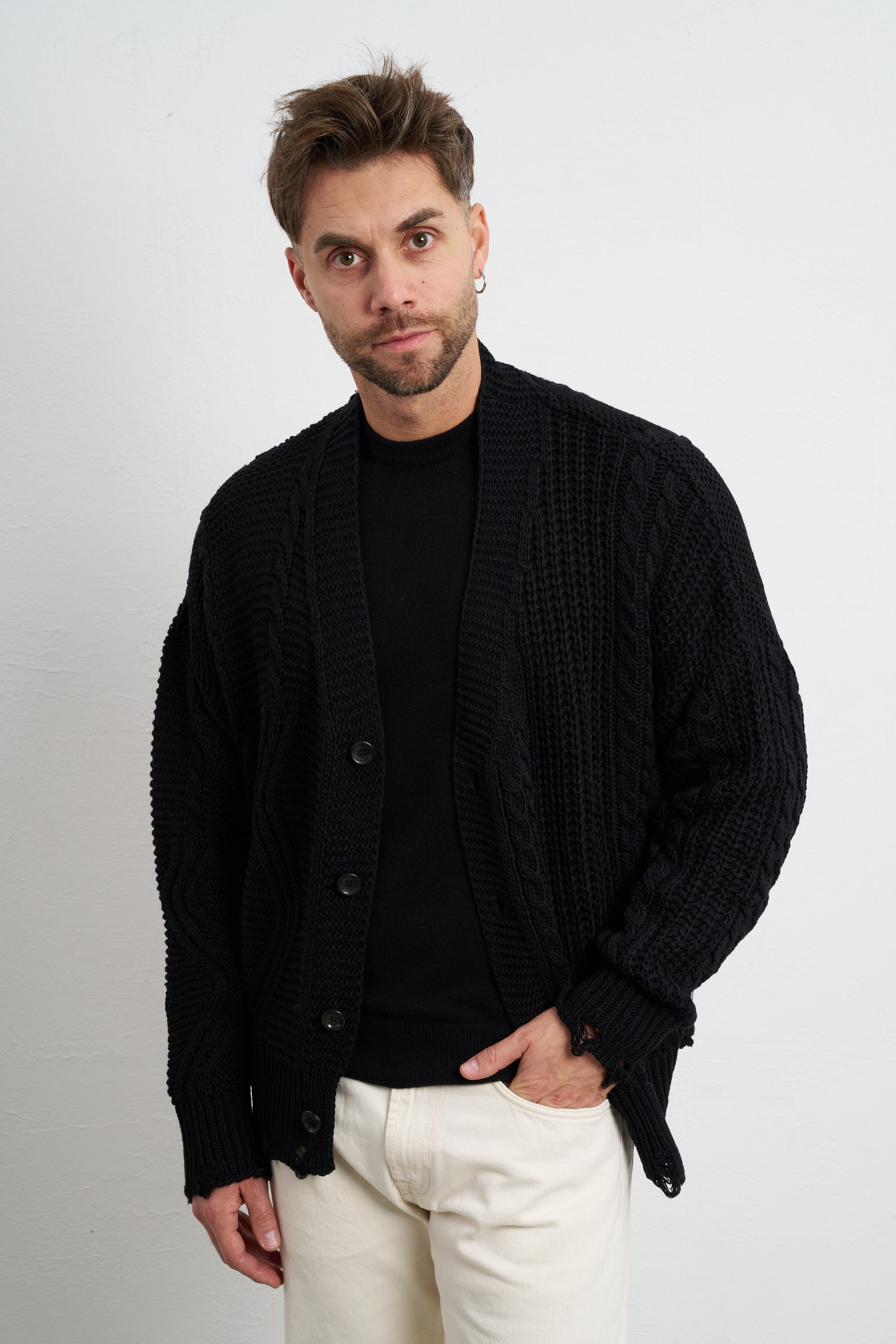 Reworked 2498 Cardigan nero Reworked man