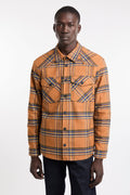 Officina 36 - 4401 Tartan and orange wool-blend shacket