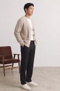 Cruna 4175 Pantalone Mid Town nero in lana