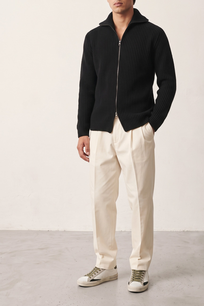 Tagliatore 4591 Cardigan Dundret high-neck black
