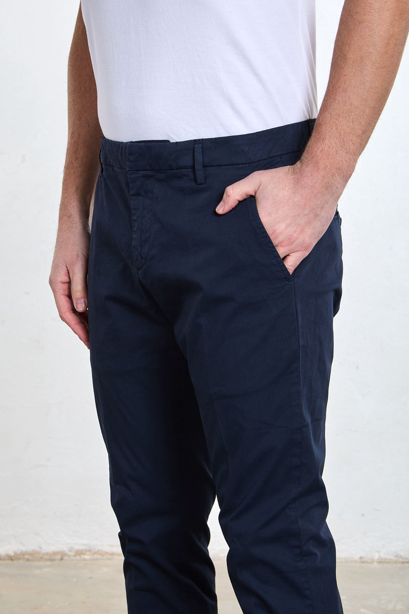 dondup pantalone gaubert misto cotone colore blu 8151