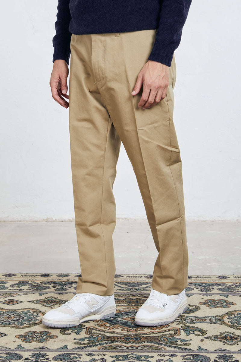 department 5 pantalone gamba dritta e morbida cotonecolore cammello 7257